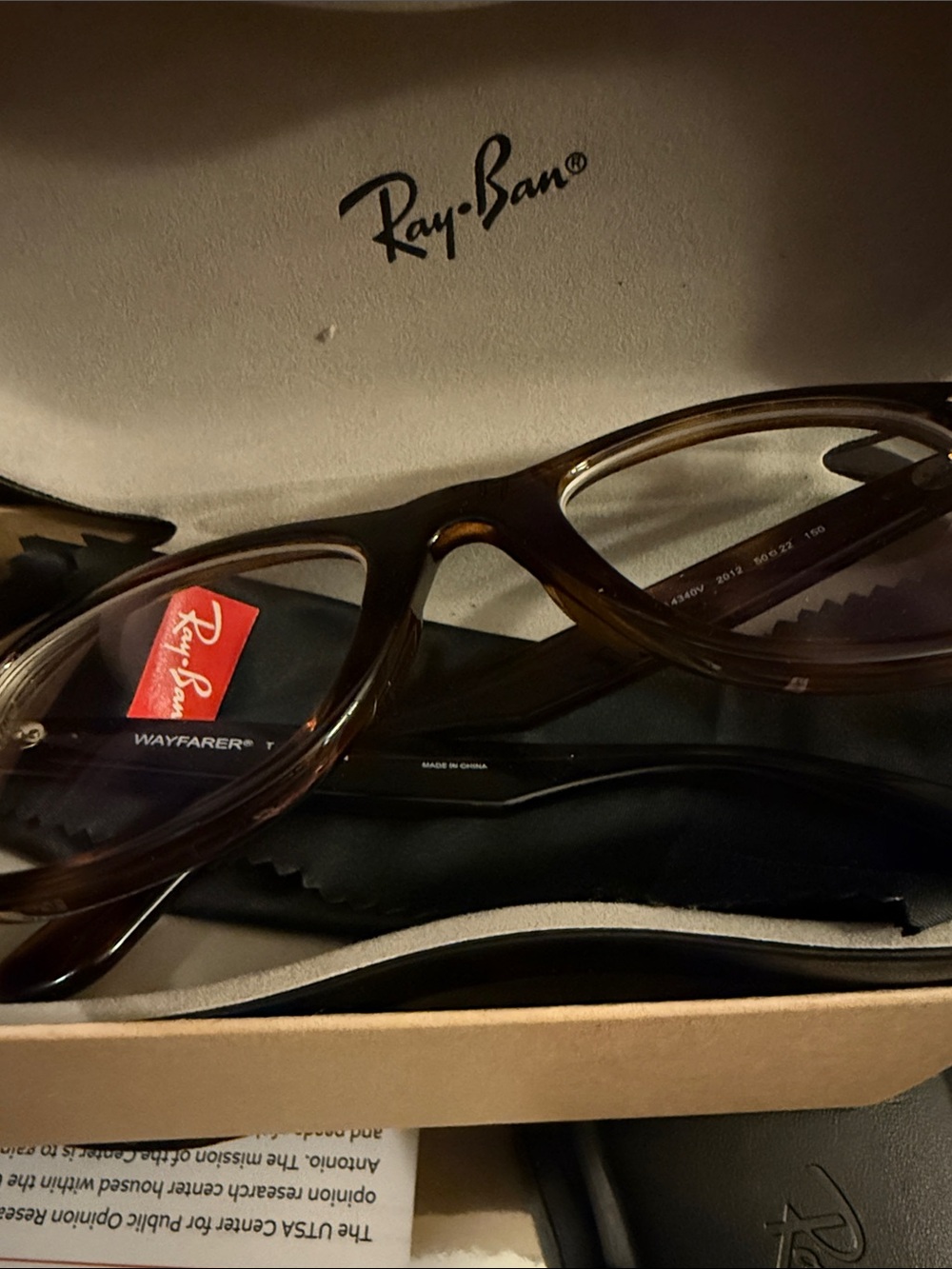 Ray-Ban Brown Tortoiseshell Wayfarer-Style Glasses
